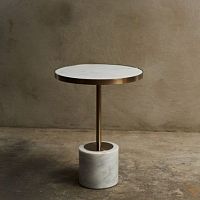 Contemporary side table LOTOmetalmarblecement