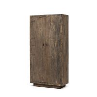 Vintage wardrobe AMBROSEwoodenwith swing doorsbrown