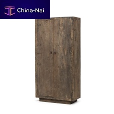 Vintage wardrobe AMBROSEwoodenwith swing doorsbrown