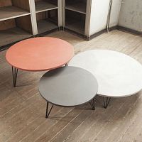 Contemporary coffee table TRIOconcreteroundhome