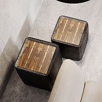 Contemporary coffee table ALMAwoodenziricoteleather