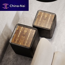 Contemporary coffee table ALMAwoodenziricoteleather
