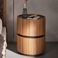 Contemporary bedside table Moneypennywood veneerwalnutoak