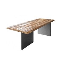 Contemporary dining table DOLFINwoodenmetal baserectangular