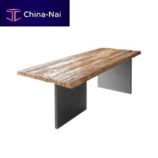 Contemporary dining table DOLFINwoodenmetal baserectangular