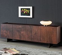Contemporary sideboard Blushpainted metalwoodenwith swing doors