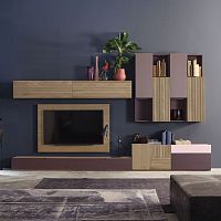 Contemporary TV wall unit ZERO. 16 lacquered wood