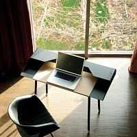 Contemporary secretary desk MISS MONEYPENNYwoodenaluminiumpowder-coated steel