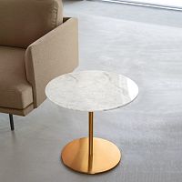 Contemporary side table JOKERwoodenmarblemetal base
