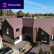 Zinc roofing elZinc RAINBOW® REDpitchedroundedzinc-titanium