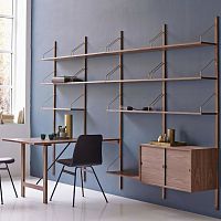 Wall-mounted desk ROYAL SYSTEM®contemporaryoakwalnut