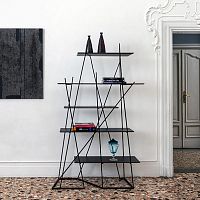 Original design shelf BOSCOwoodpainted metalblack
