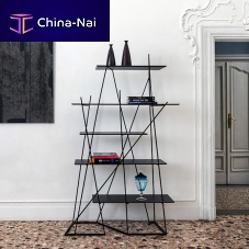 Original design shelf BOSCOwoodpainted metalblack