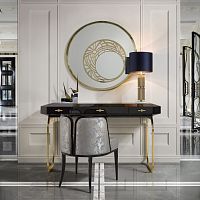 Contemporary sideboard table VERTIGO lacquered woodpolished brass baserectangular