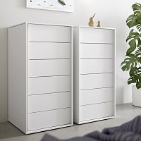 Contemporary chiffonier BILBAOlacquered woodwhitebeige