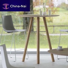 Contemporary high bar table AKIOsolid woodroundcommercial
