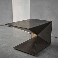 Contemporary side table TEKTONconcreteconcrete basecentral base
