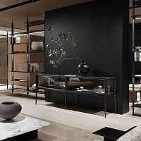 Contemporary sideboard AIKOelmnickelglass