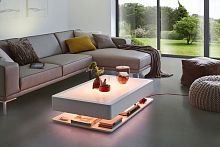 Contemporary coffee table ORA HOMEglasswooden baserectangular