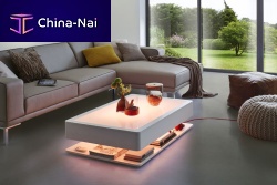 Contemporary coffee table ORA HOMEglasswooden baserectangular