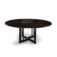Contemporary table PERFECT TIMEchestnutglassmetal base