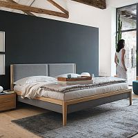 Double bed MYLONcontemporaryupholsteredwith upholstered headboard