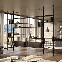 Wall-mounted shelf HARBOURmodularroom dividerfloor-to-ceiling