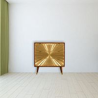 Scandinavian design chest of drawers MANILA solid woodbrasscopper