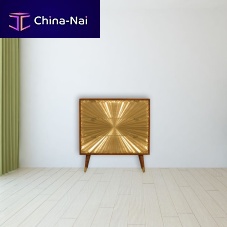 Scandinavian design chest of drawers MANILA solid woodbrasscopper