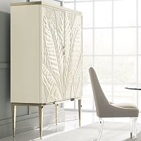 Traditional bar cabinet PALMS UP!lacquered metalmarblewith hinged door