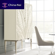 Traditional bar cabinet PALMS UP!lacquered metalmarblewith hinged door