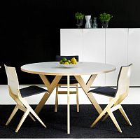 Contemporary table YPSILONoakwalnutbeech