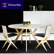 Contemporary table YPSILONoakwalnutbeech