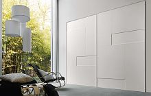 Contemporary wardrobe OPERAwoodenlacquered woodsliding door
