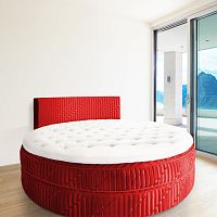 Round bed MALIBUdoublecontemporaryupholstered
