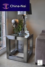 Contemporary side table LAKMEmetalrectangularhome