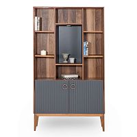 Free-standing bookcase SECRETcontemporarylacquered woodwood veneer