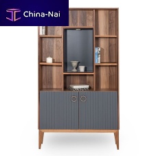 Free-standing bookcase SECRETcontemporarylacquered woodwood veneer