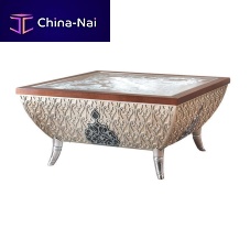 New Baroque design coffee table SARAYA AT 602/SZglasswooden basesquare
