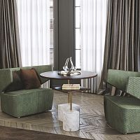 Contemporary side table BlobMacassar ebonymarble baseround
