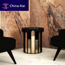 Traditional side table ELISElacquered woodlacquered wood baseglass base