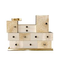 Contemporary chest of drawers MATRIOSKA CHESTwoodennickelpolished stainless steel