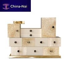 Contemporary chest of drawers MATRIOSKA CHESTwoodennickelpolished stainless steel
