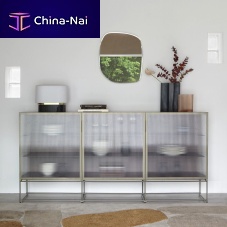 Contemporary display case Canalettowith long legsglasswooden
