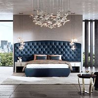 Double bed KESY XLChesterfieldupholsteredwith headboard