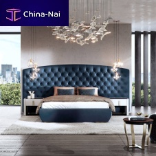 Double bed KESY XLChesterfieldupholsteredwith headboard