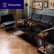 Contemporary coffee table Tout Le Jour marblepainted metal baserectangular