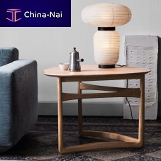 Contemporary side table DROP LEAFsolid woodsolid wood basetriangular