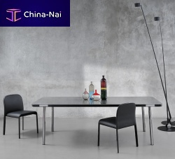 Contemporary dining table PONT NEUFashlacquered glassmarble