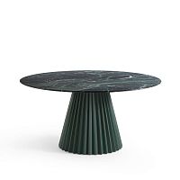 Contemporary dining table Plisswood veneerceramicmarble